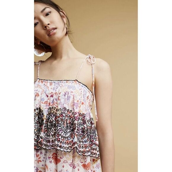 Antik Batik Samsa Embroidered Sundress Pink, White Size S - Picture 3 of 12